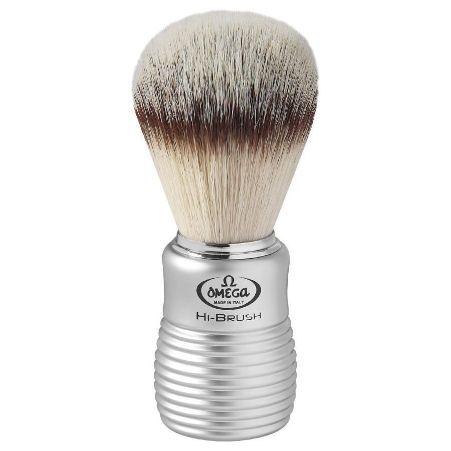 Omega Hi-Brush Series Synthetic Satinized Handle #46230 Shaving Brush Pasteur Pharmacy
