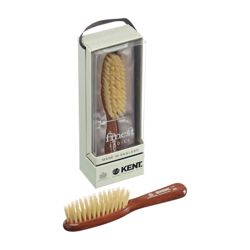 Brosse à cheveux Kent LR23 Danta Wood à poils naturels blanc format sac à main