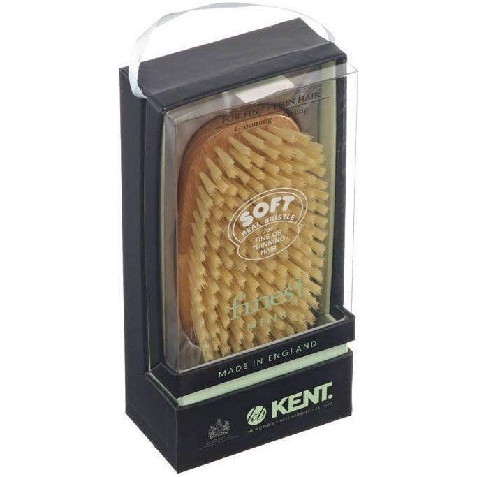 Kent MS23D Cepillo para el pelo de hombre cerda blanca suave. Cuero cabelludo sensible