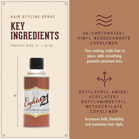 18.21 Eighteen 21 Premium Hairspray- Fixatif 9.6 Oz Hairspray Pasteur Pharmacy
