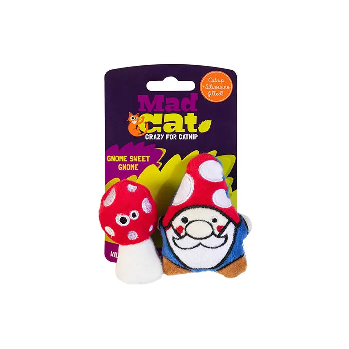 Mad Cat Gnome Catnip & Silvervine 2-Pack Cat Toy Set