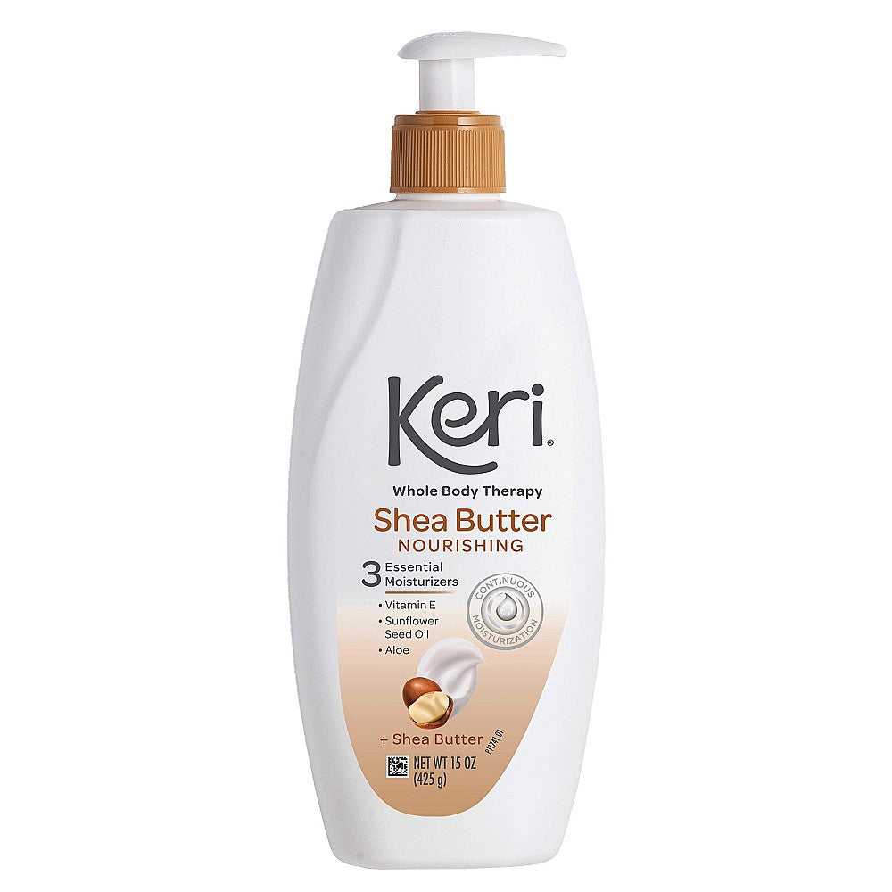Keri Whole Body Therapy Original Shea Butter Lotion, Continuous Moisturization, 3 Essential Moisturizers (Vitamin E, Aloe And Sunflower Seed Oil) 15 Oz Lotion & Moisturizer Pasteur Pharmacy
