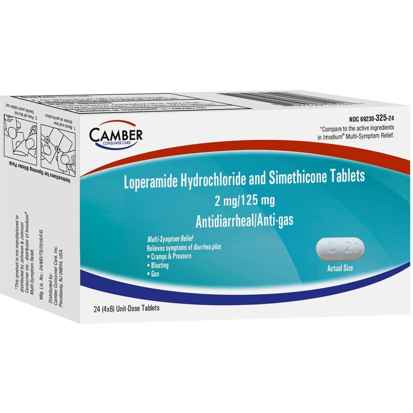 Camber Consumer Care Loperamide Hydrochloride And Simethicone ,24 Tabs Fitness & Nutrition Pasteur Pharmacy