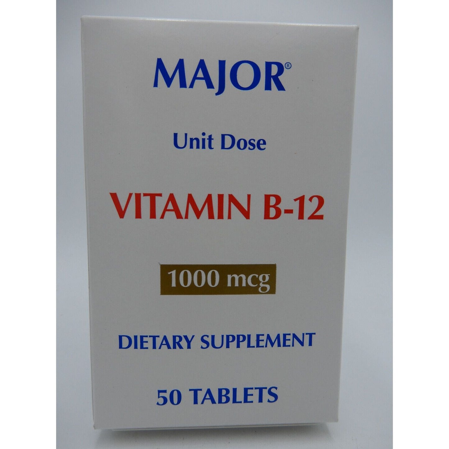 Major Vitamin B-12 1000 Mcg, 50 Unit Dose Tablets 820555006001VL Vitamins & Supplements Pasteur Pharmacy