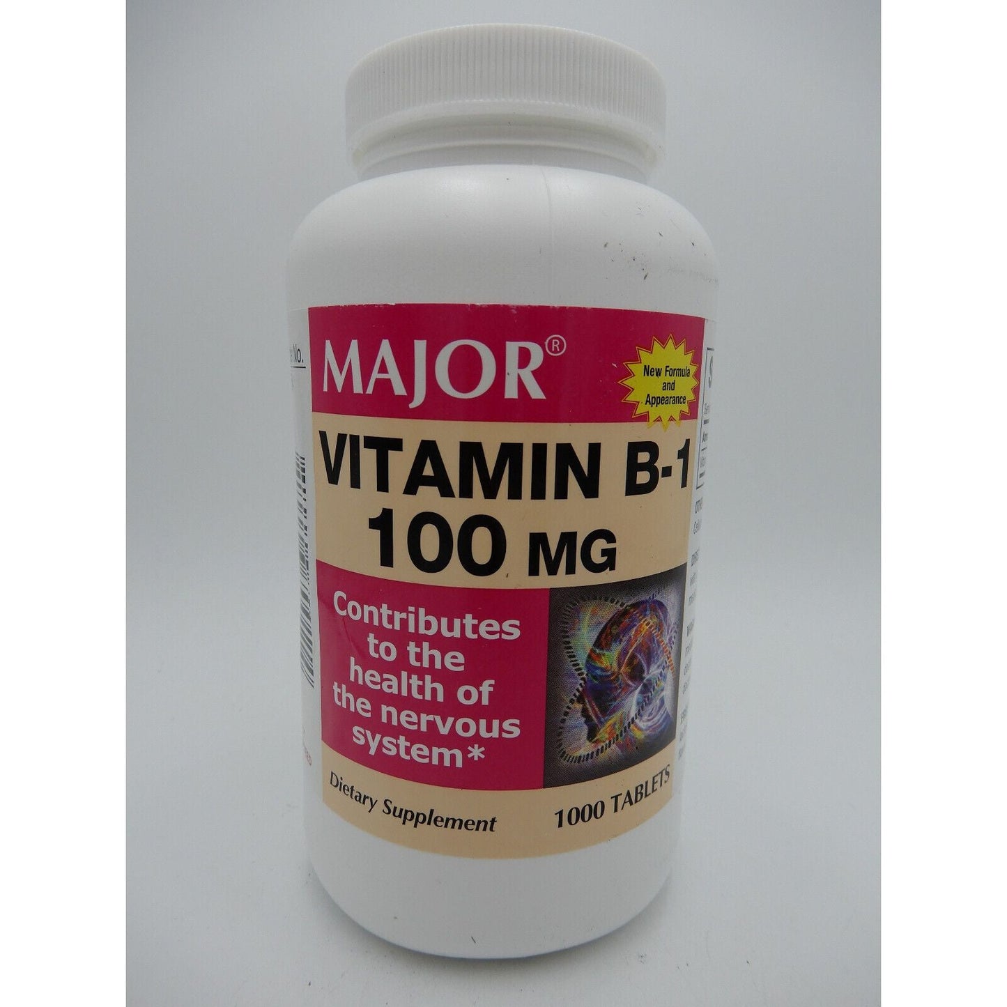 Major Vitamin B-1 100 Mg For Nervous System Health, 1000 Tablets 810006700114VL Vitamins & Supplements Pasteur Pharmacy