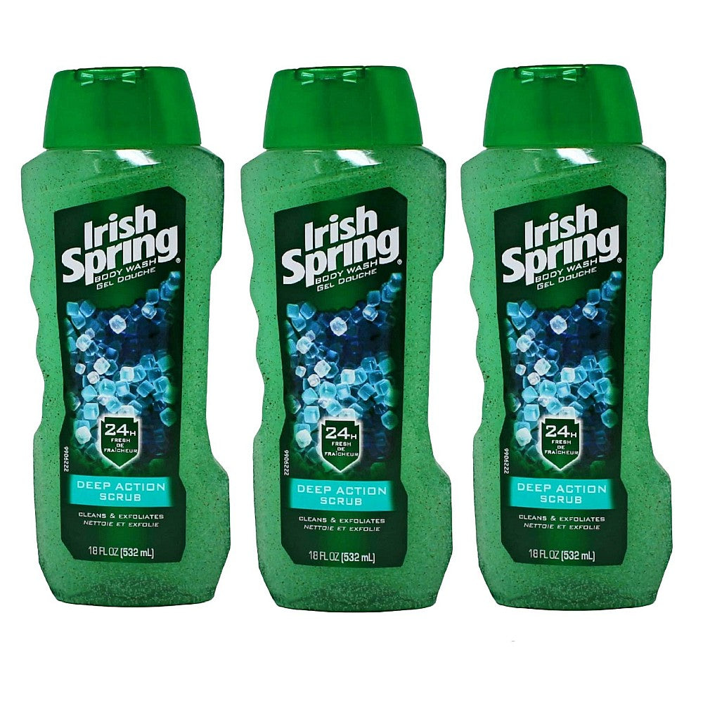 Irish Spring Deep Action Scrub Body Wash 18 Fl Oz Bottle