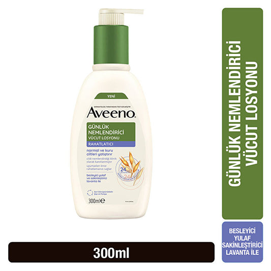 Loción corporal hidratante diaria Aveeno con lavanda - 10.1 fl oz | Fórmula calmante