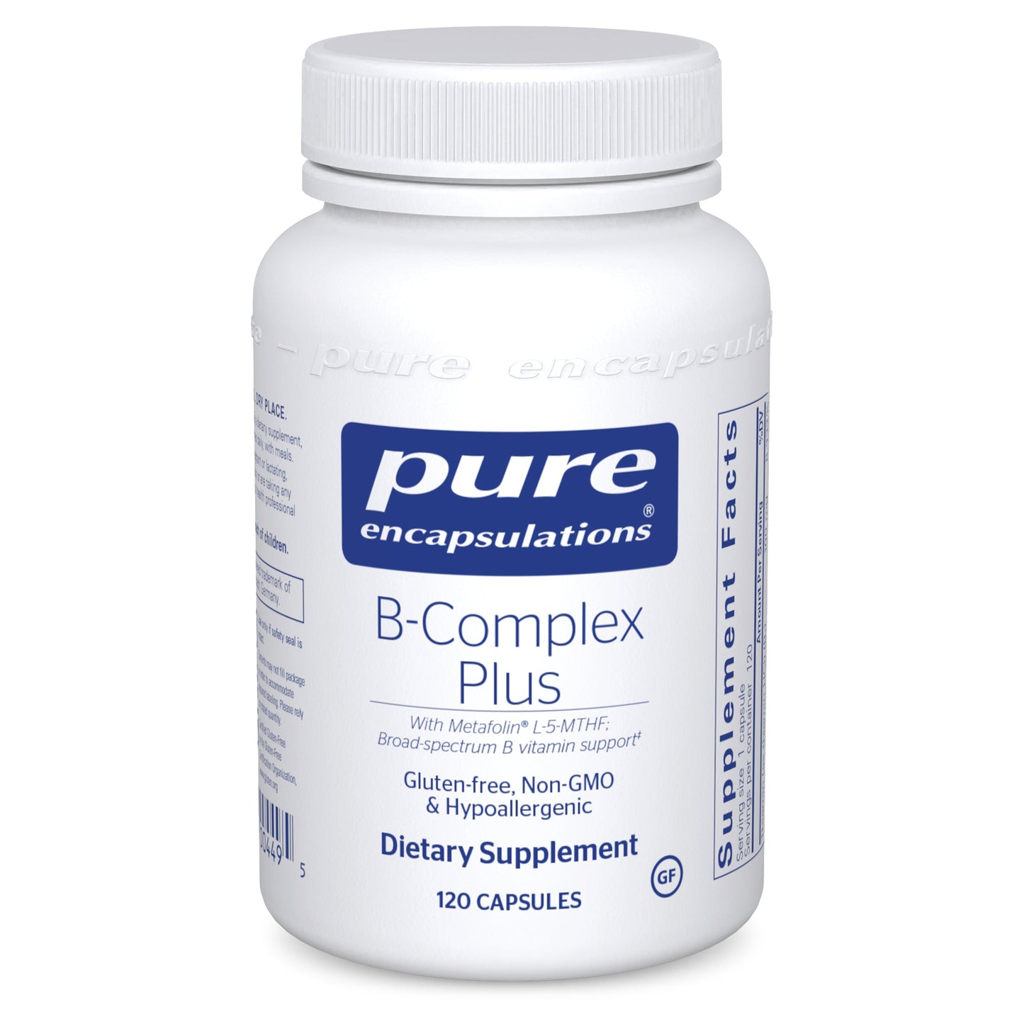 Pure Encapsulations B-Complex Plus 120 Capsules Vitamins & Supplements Pasteur Pharmacy