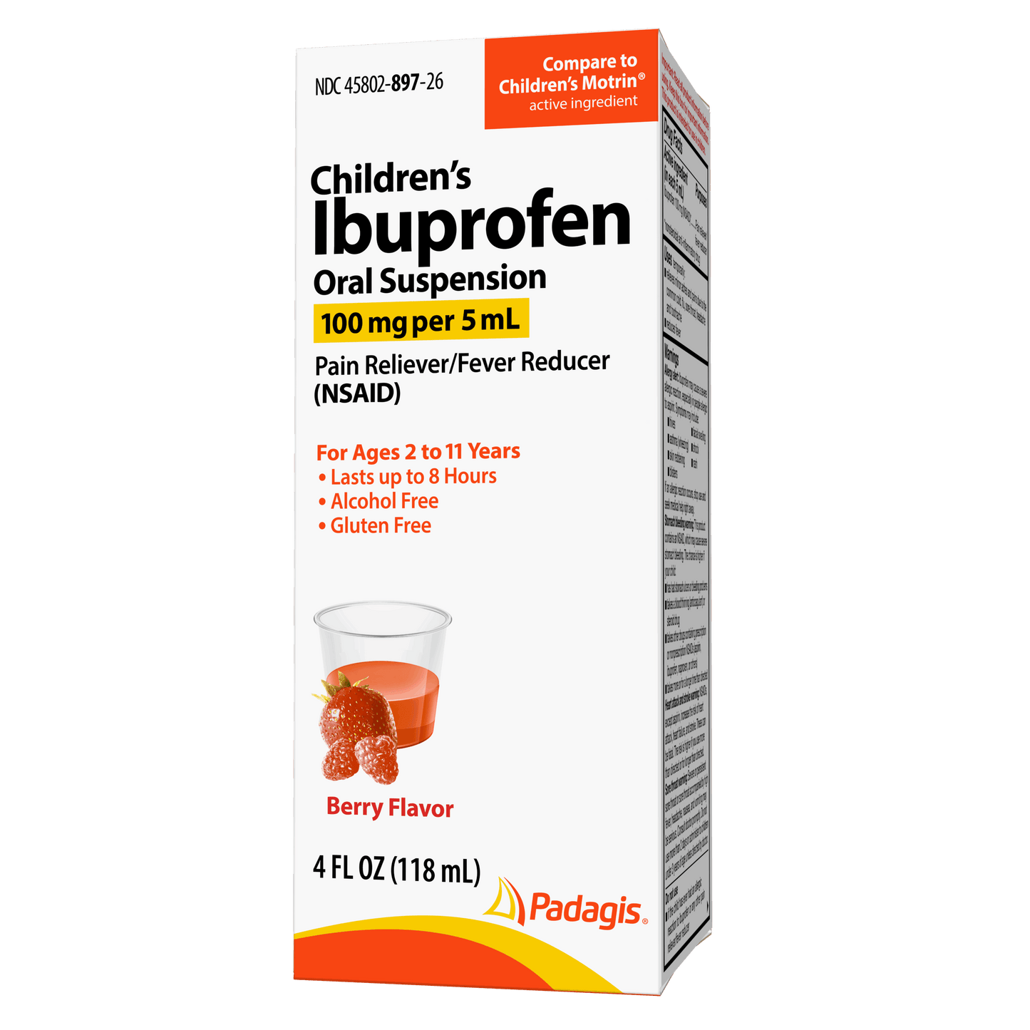Padagis Children's Ibuprofen Oral Suspension, 100 mg/5 mL (50 x 5 mL Unit Doses) Medicine & Drugs Pasteur Pharmacy