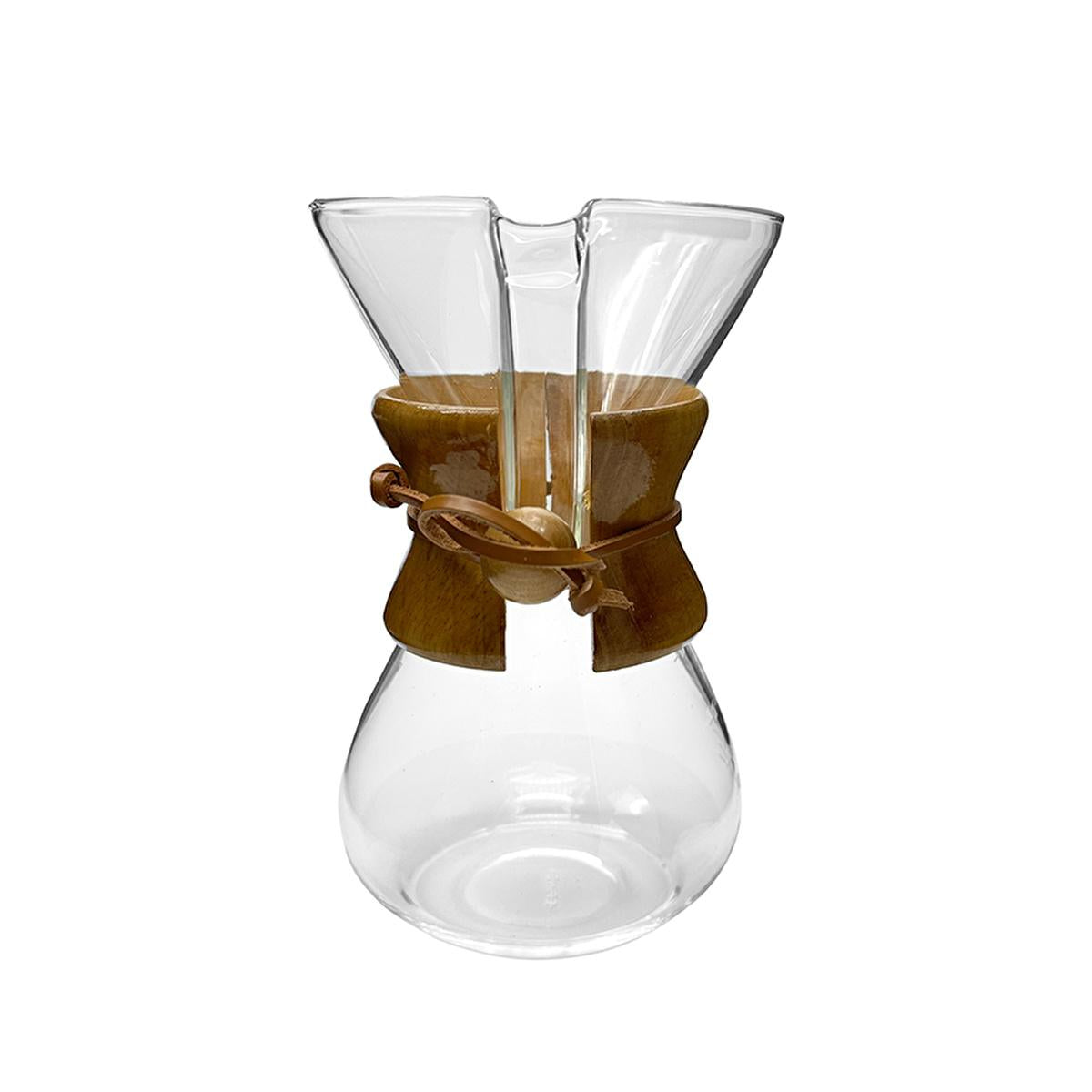 Luna Cucina Glass Coffee Brewer, Epinox Cam Kahve Demleme 600 ml - Manual Pour-Over Coffee Maker with Wooden Handle