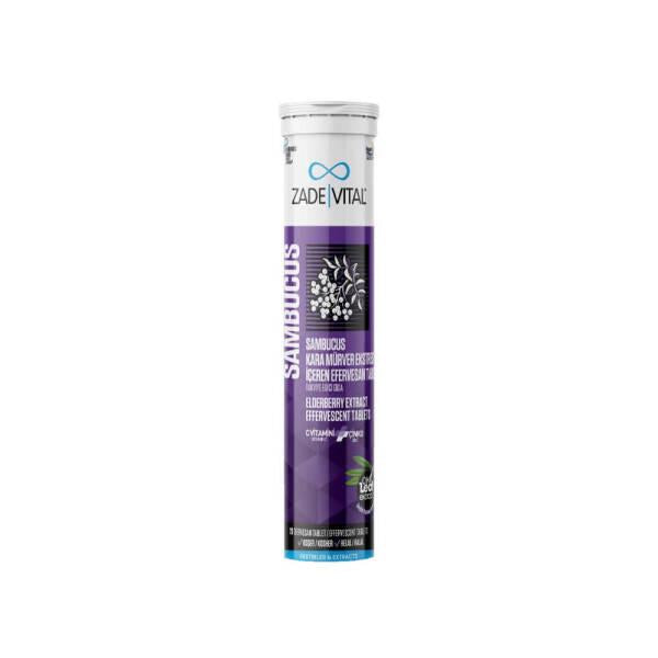 Zade Vital Elderberry Supplement Effervescent Tablets - Boosts Immune System with Elderberry Extract, Vitamin C & Zinc