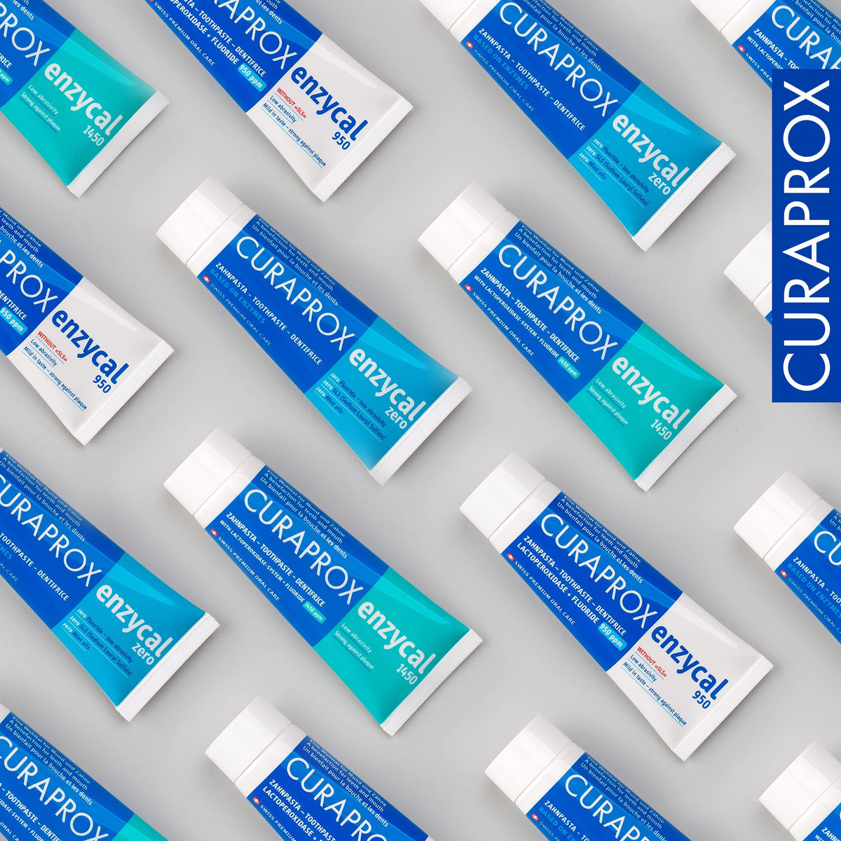 Dentifrice Enzycal Zero de Curaprox - Soin bucco-dentaire naturel à base d'enzymes, 75 ml