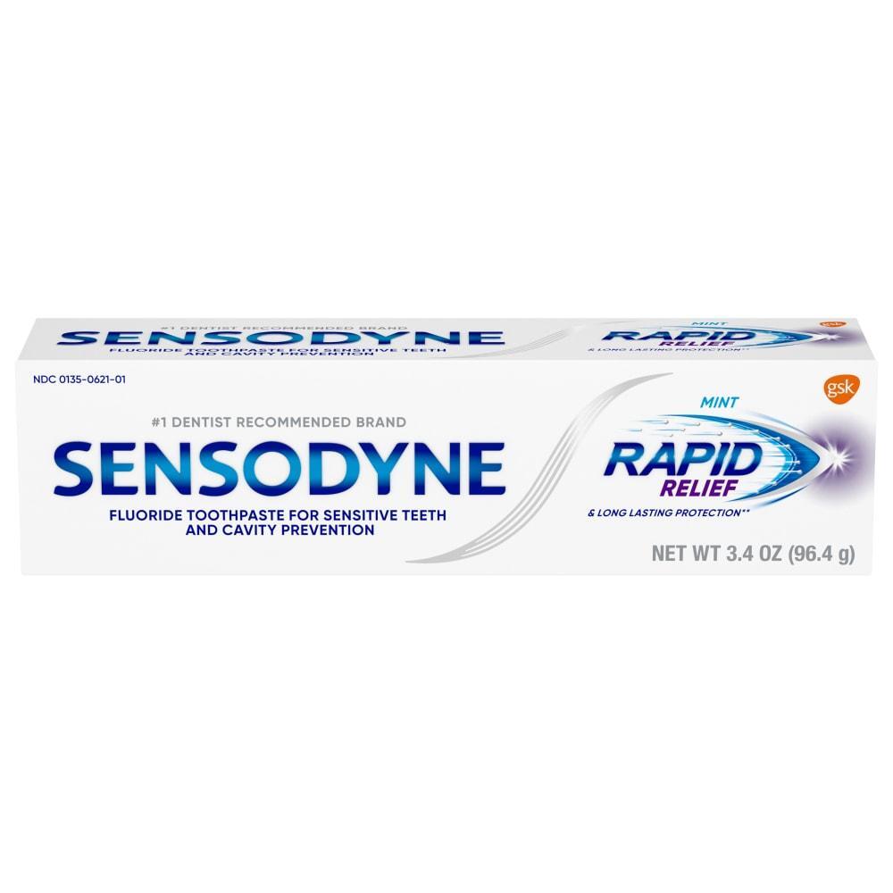 Sensodyne Rapid Relief Sensitive Toothpaste, Mint - 3.4 Ounces Toothpaste Pasteur Pharmacy
