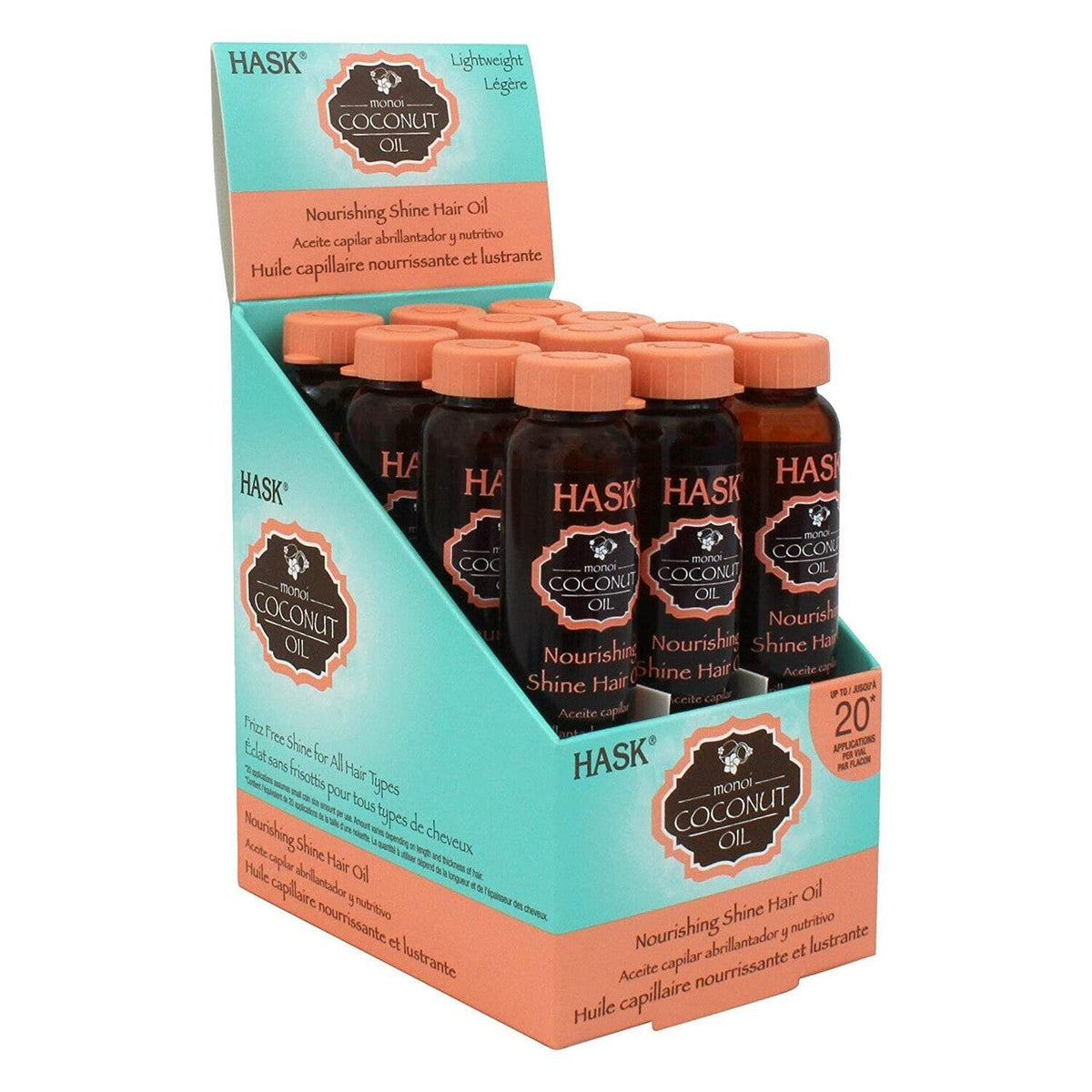 Hask Monoi Coconut Oil Nourishing Shine Oil, 0.62 Oz
