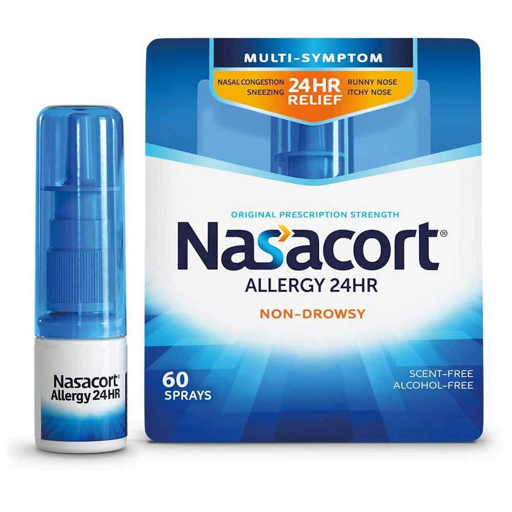 Nasacort Allergy 24HR Relief – 60 Metered Sprays – Non-Drowsy Nasal Allergy Spray Medicine & Drugs Pasteur Pharmacy