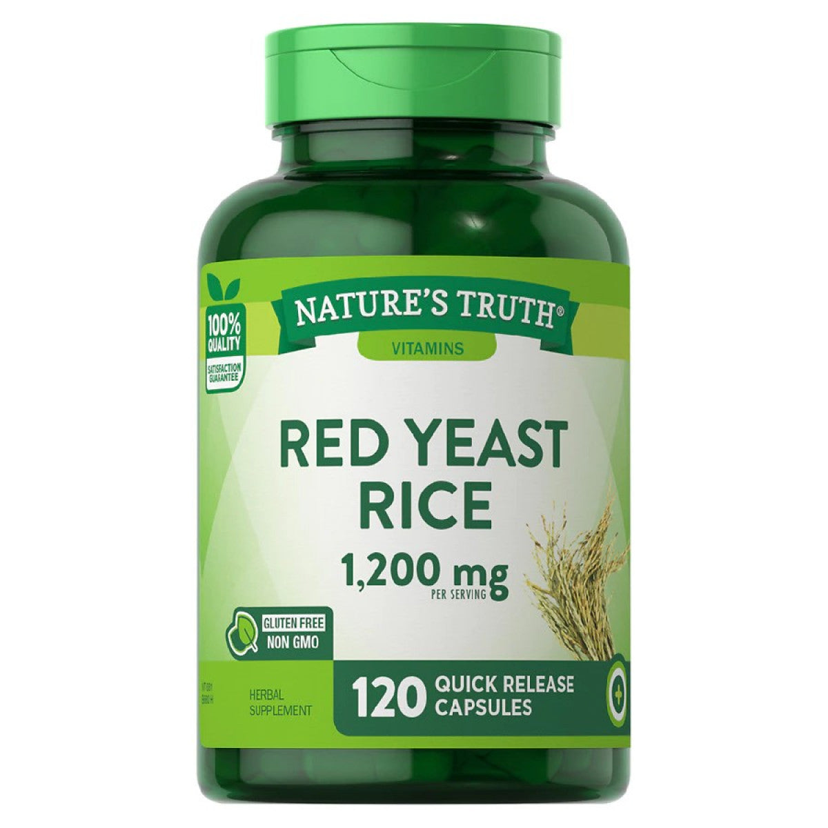 Nature's Truth Riz de levure rouge, 1 200 mg, 120 capsules à libération rapide