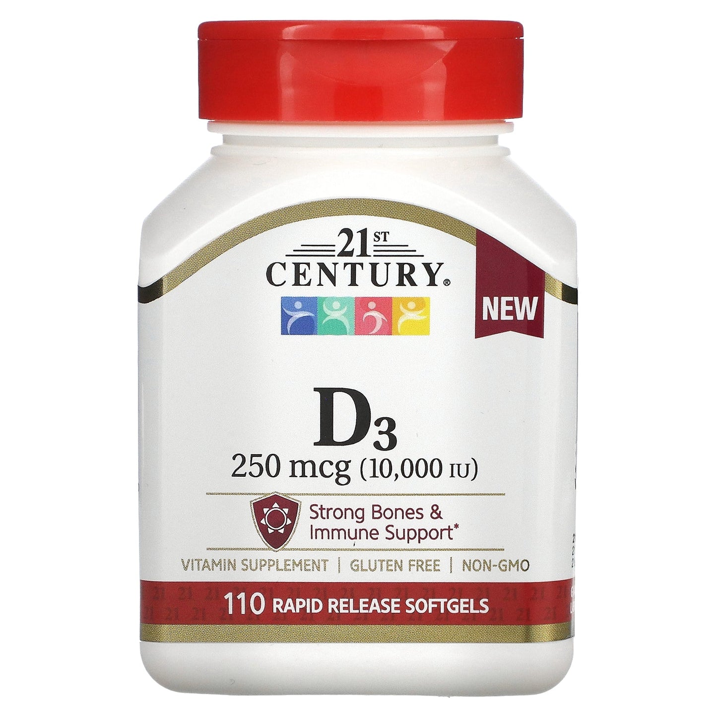 21st Century Vitamin D3 10000 IU Tablets 110 Ct Vitamins & Supplements Pasteur Pharmacy