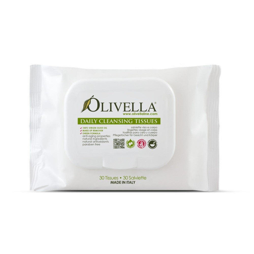 Olivella Daily Facial Cleansing Tissues, 30 Tissues Facial Tissues Pasteur Pharmacy