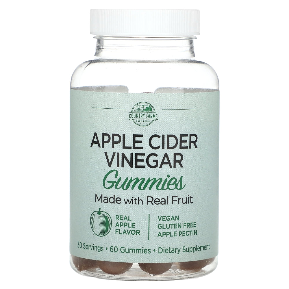 Country Farms Apple Cider Vinegar Gummies, Real Apple, 60 Gummies Vitamins & Supplements Pasteur Pharmacy