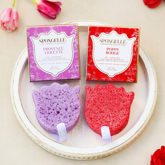Set de esponjas corporales Poppy Rogue y Provence Violette