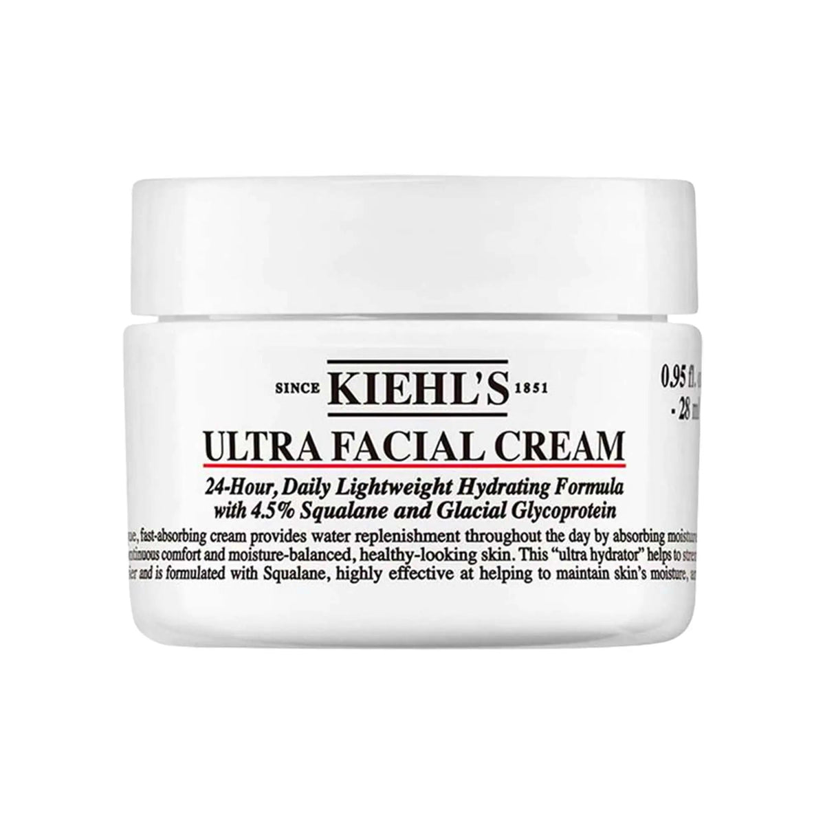 Kiehl's Ultra Facial Refillable Moisturizing Cream - Long-Lasting Hydration, Non-Greasy, Paraben-Free Facial Moisturizer for Dry, Sensitive Skin