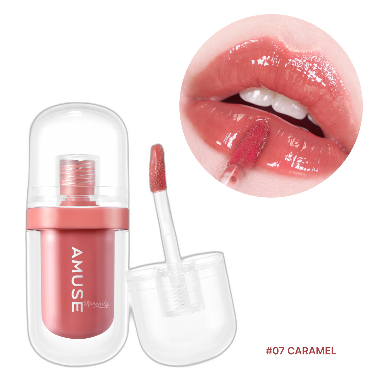 Amuse Jel Fit Tint Hydrating Glossy Lip Stain 07 Caramel 3.8g