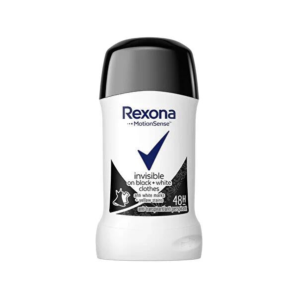 Rexona Invisible Black & White Deodorant Stick for Women - 48 Hour Protection Against Sweat and Odor
