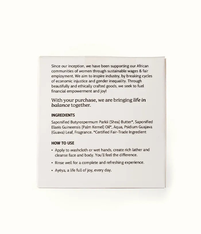 AYÉYA Traditional African Black Soap Bar<br>Balance Bar Soap AYÉYA Online Store