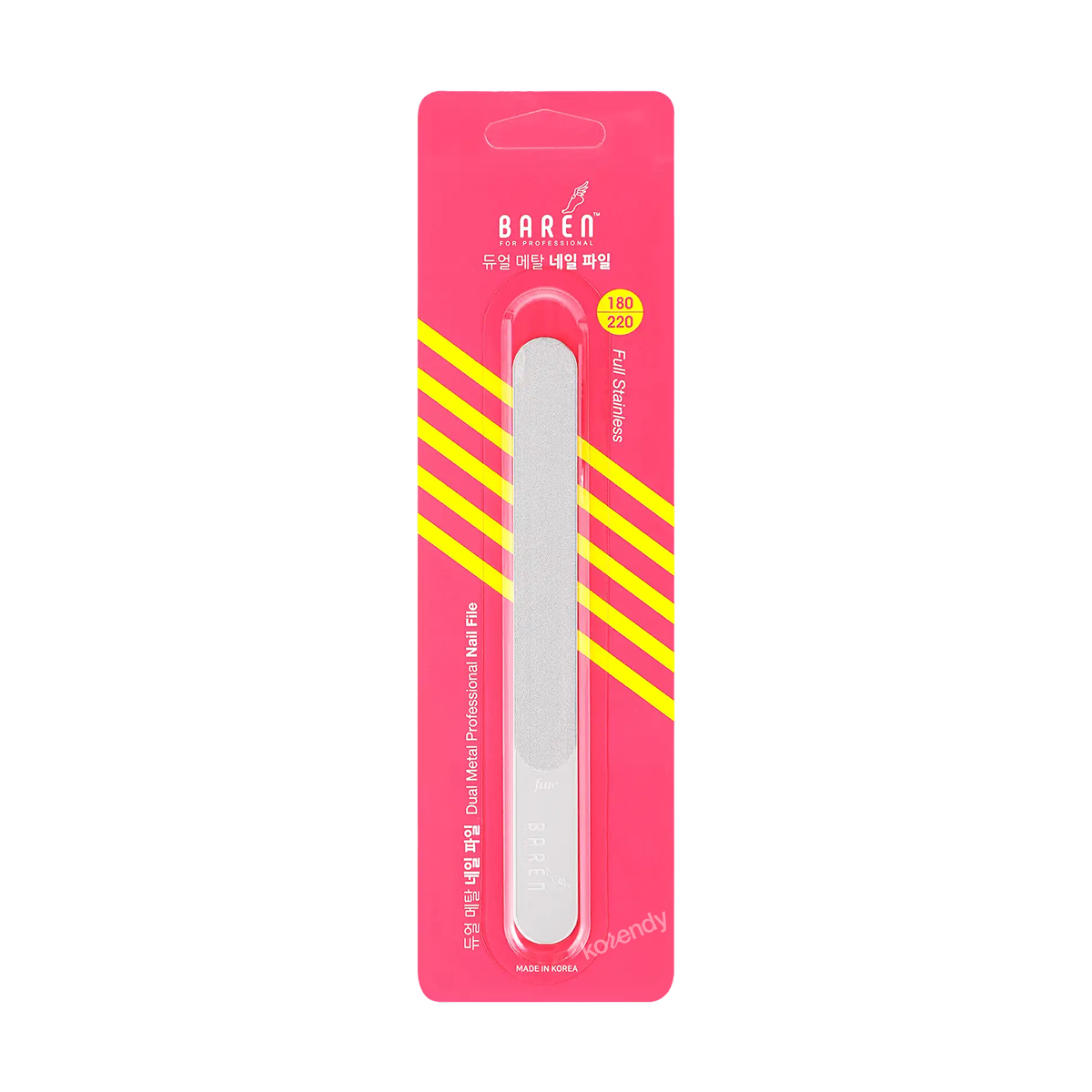 Baren Double Sided Stainless Steel Professional Nail File