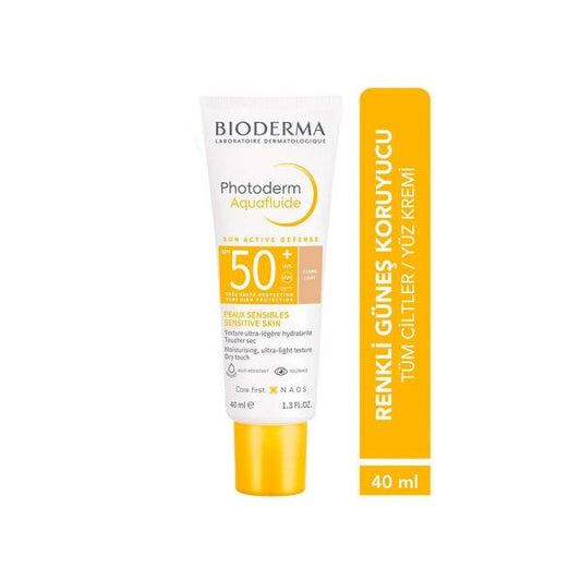 Bioderma Photoderm Aquafluide Light Sunscreen Cream SPF50+ - Lightweight, Non-Greasy, Color-Evening Protection for Sensitive Skin