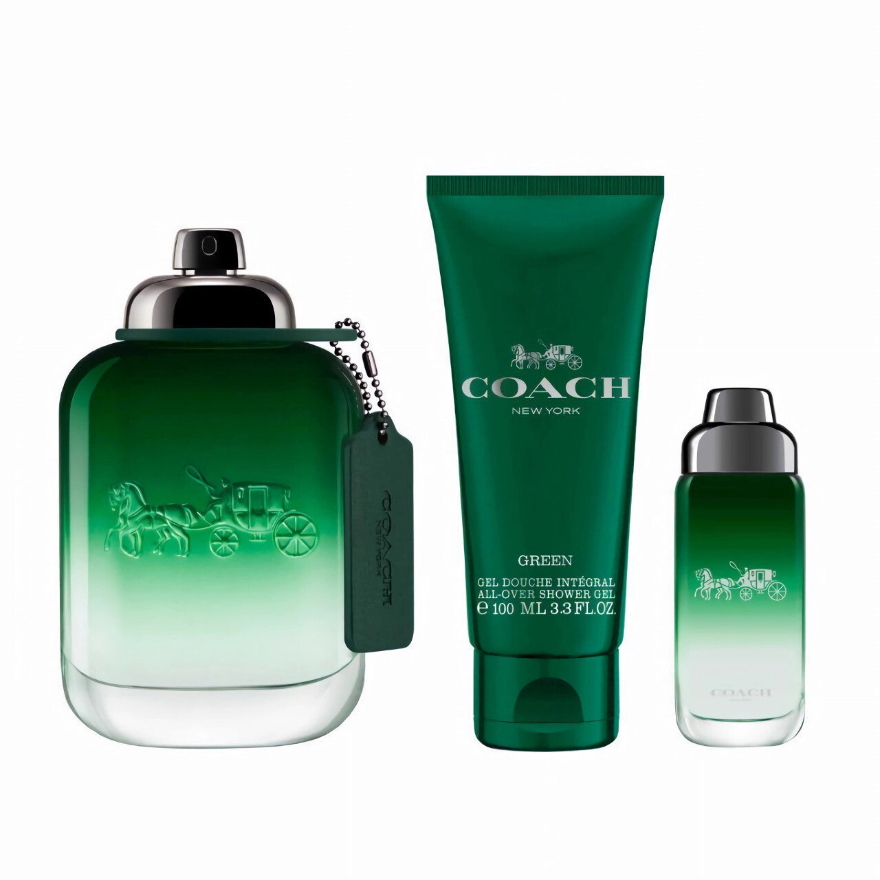 Coach Green 3 Piece Gift Set for Men (3.4 oz EDT + 3.4 oz Shower Gel + 0.5 oz EDT) Men Fragrant Nest
