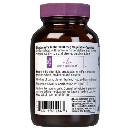Bluebonnet Nutrition Vitamins Biotin 1000 mg - 90 Vegetable Capsules Vitamins & Supplements Pasteur Pharmacy