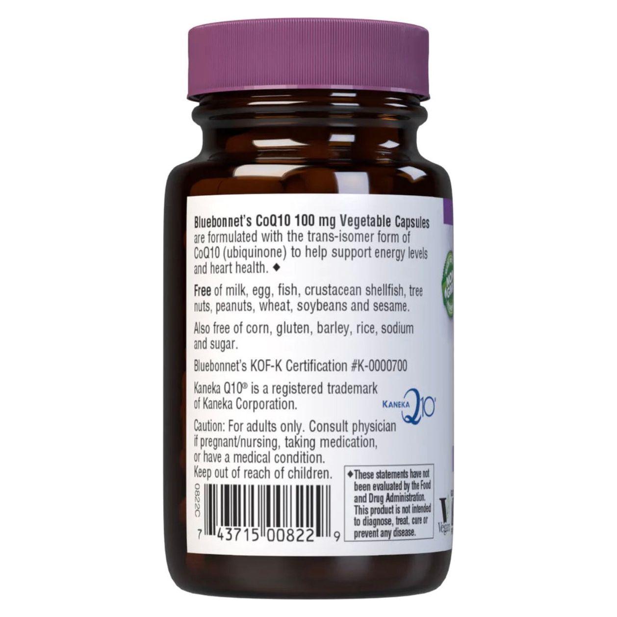 Bluebonnet CoQ10 100 mg 30 Vegetarian Softgels Dietary Supplements Pasteur Pharmacy