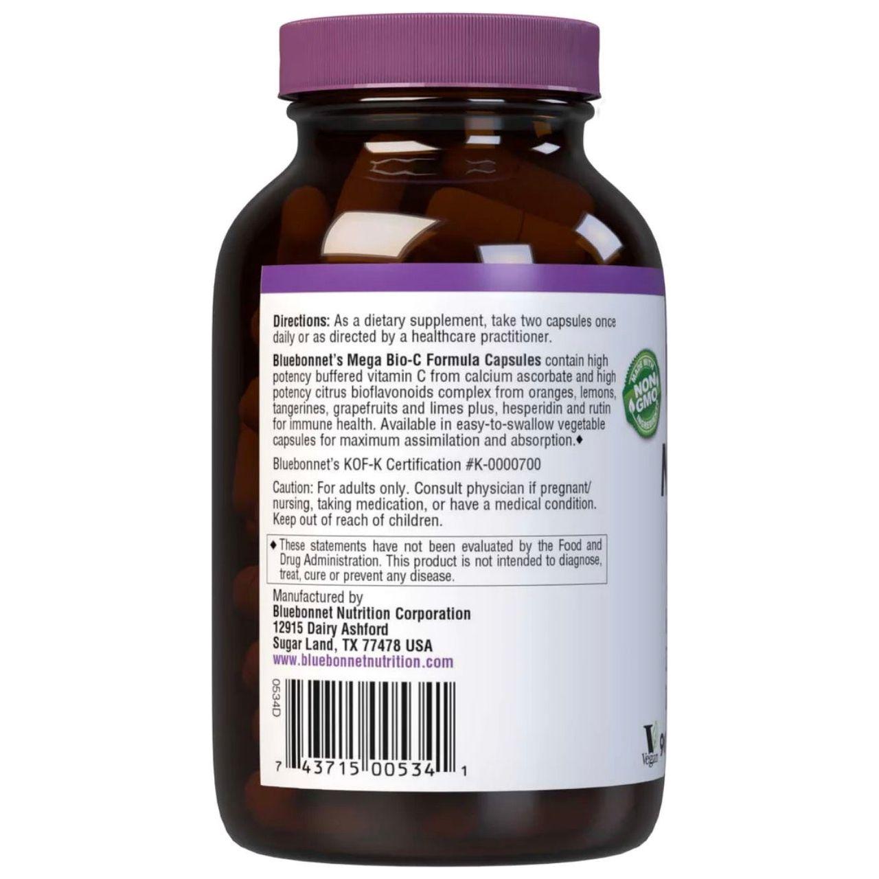 Bluebonnets Mega Bio-C Formula 90 Vegetable Capsules Dietary Supplements Pasteur Pharmacy