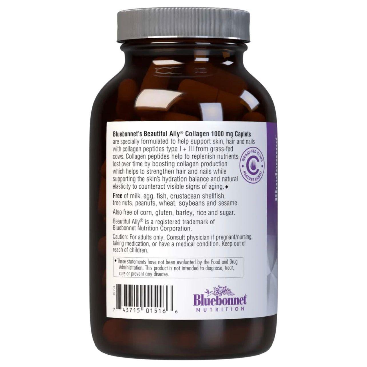 Bluebonnets Beautiful Ally Collagen 1000 mg, 90 Caplets Dietary Supplements Pasteur Pharmacy