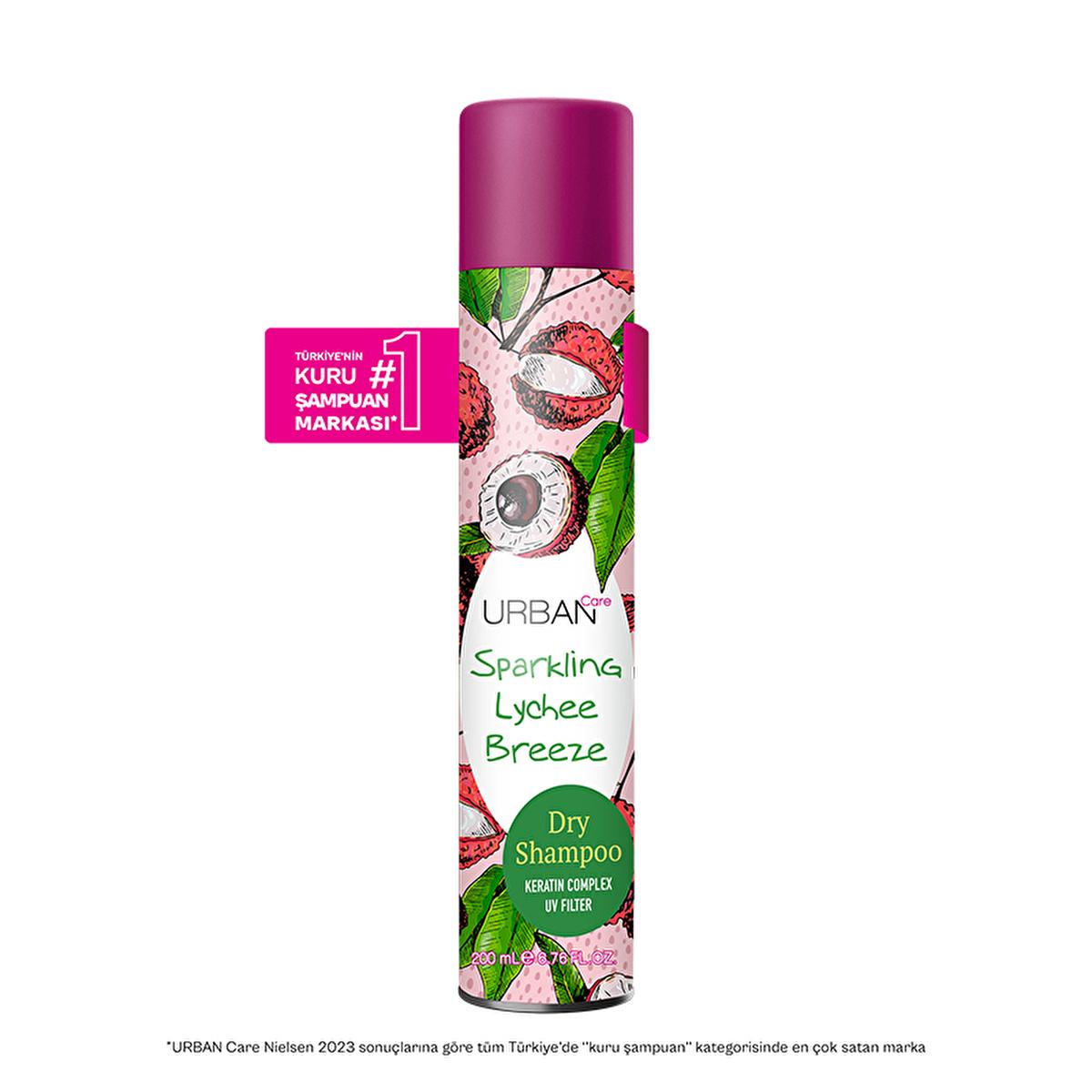 Urban Care Sparkling Lychee Breeze Volumizing Dry Shampoo: Vegan & Cruelty-Free Hair Refresher, Absorbs Oil, Adds Body & UV Protection