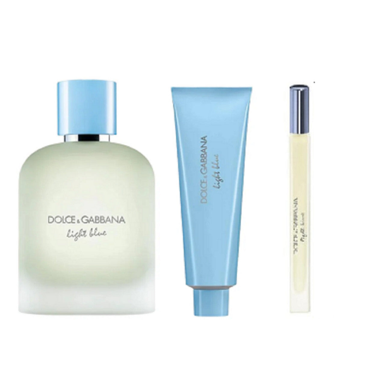 DOLCE & GABBANA LIGHT BLUE 3 PCS SET FOR MEN: 3.3 EAU DE TOILETTE SPRAY + 0.33 EAU DE TOILETTE SPRAY + 1.69 SHOWER GEL Men Fragrant Nest