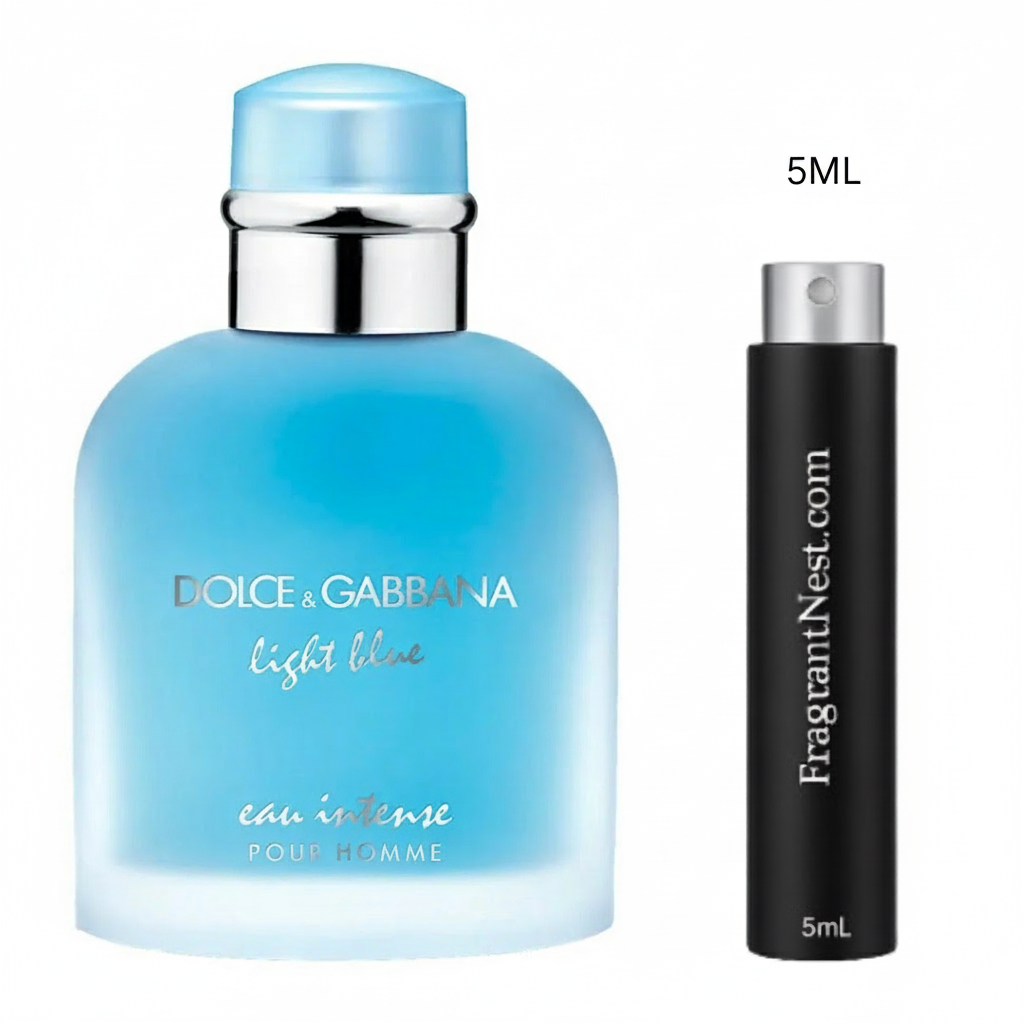 Dolce & Gabbana Light Blue Eau Intense Pour Homme Eau De Parfum Travel Spray | Sample Fragrant Nest 5mL Travel Size (75 Sprays)
