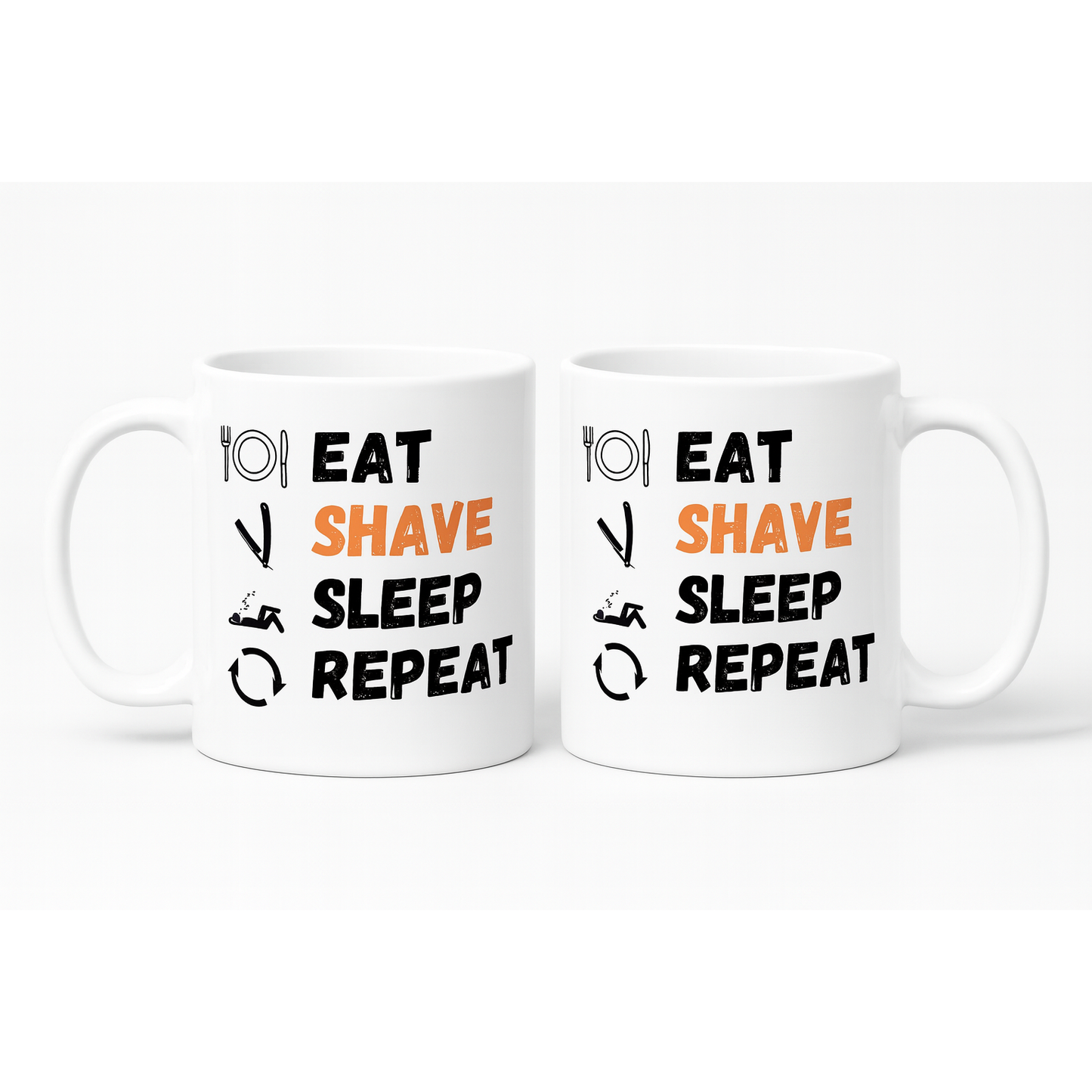 Pasteur Eat Shave Sleep Repeat – Barber Life Ceramic Mug Mugs Pasteur Pharmacy