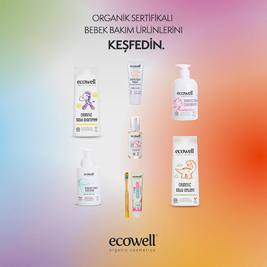 Crème pour le change bio Ecowell - 110 g, végane et hypoallergénique pour nouveau-nés