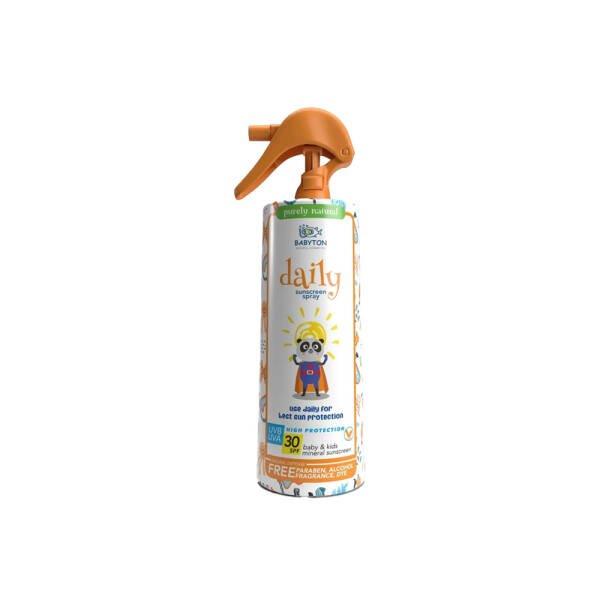 Spray solaire minéral quotidien Babyton SPF 30 pour enfants 200 ml