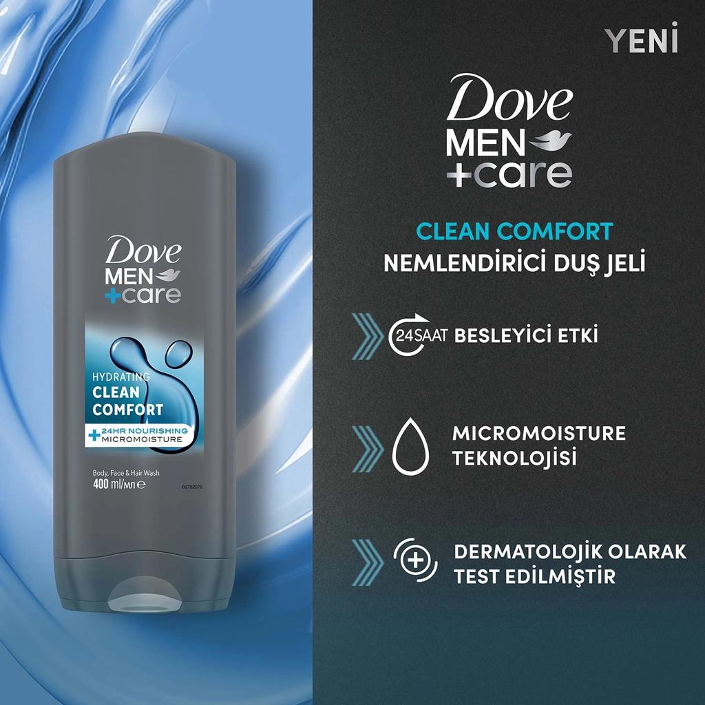 Dove Men +Care Clean Comfort Hydrating Body Wash 400 ml