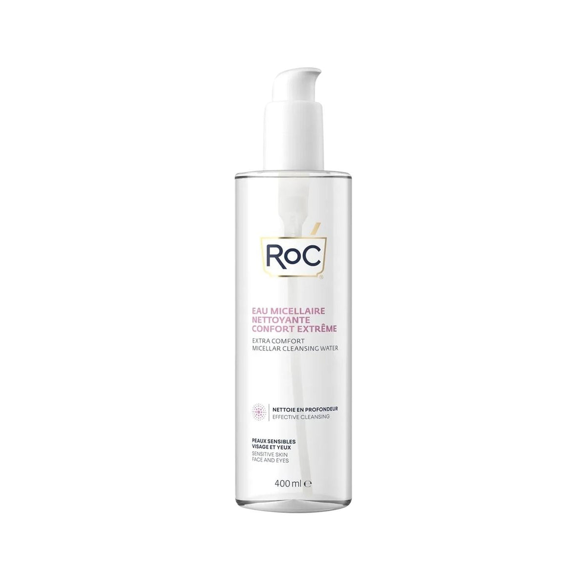 RoC Micellar Cleansing Water - Gentle Makeup Remover for Sensitive Skin, 400ml