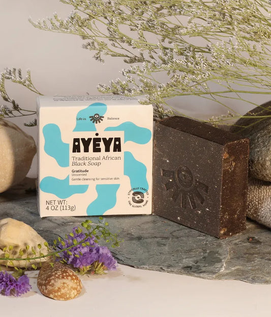 AYÉYA Traditional African Black Soap Bar<br>Gratitude Bar Soap AYÉYA Online Store