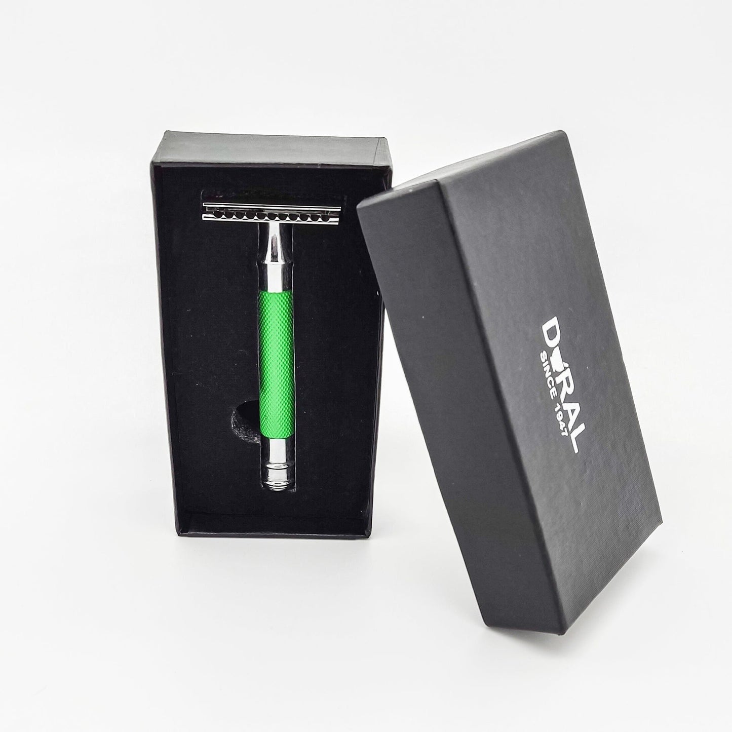 Dural Heavy Stroud Head Double Edge Safety Razor Duty Green/Silver + Pouch Safety Razor Pasteur Pharmacy