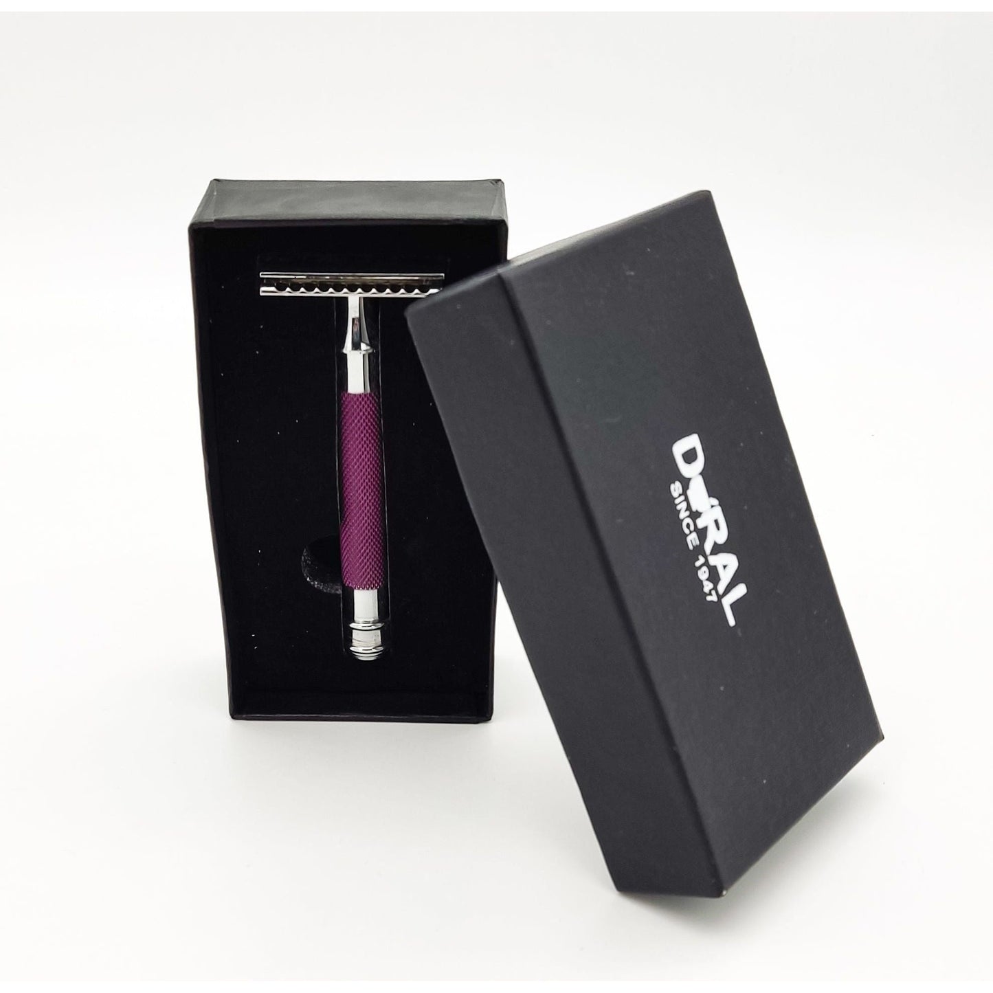 Dural Heavy Stroud Head Double Edge Safety Razor Duty Purple + Pouch Safety Razor Pasteur Pharmacy