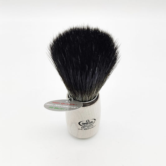 Omega Shaving Brush White 196711 Hi-Brush Synthetic Fibre Shaving Brush Pasteur Pharmacy