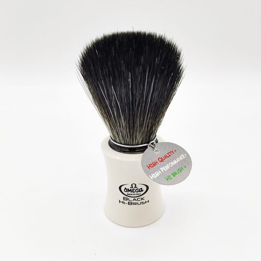 Omega Shaving Brush White 196819 Hi-Brush Synthetic Fibre Shaving Brush Pasteur Pharmacy