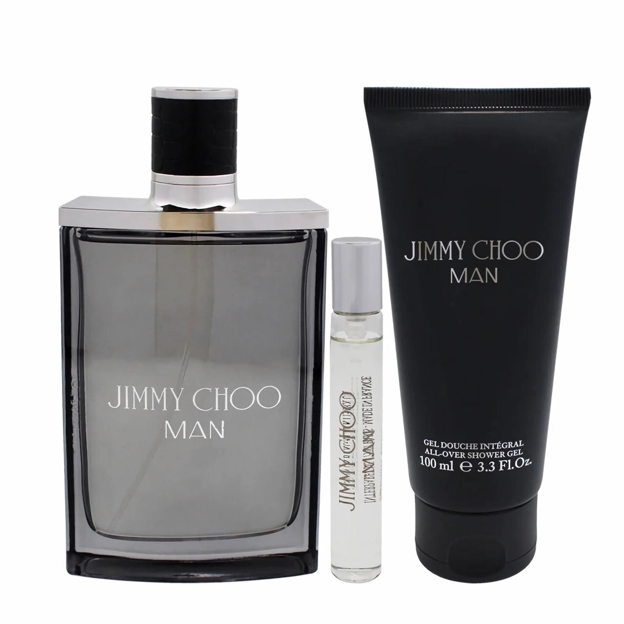 JIMMY CHOO MAN 3 PCS SET: 3.4 EAU DE TOILETTE SPRAY + 0.25 EAU DE TOILETTE SPRAY + 3.4 SHOWER GEL Men Fragrant Nest