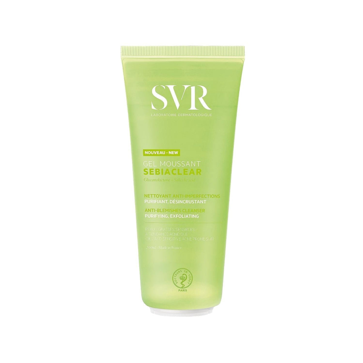 SVR Sebiaclear Gel Moussant 200ml, 6.76 Fl Oz